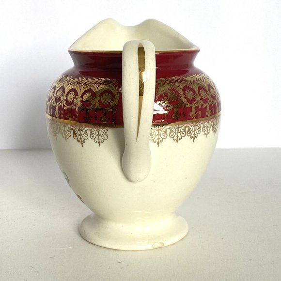 Steubenville Creamer Sugar No1259 Vintage 22-Karat Gold 1930s Floral Design US - Picture 3 of 16